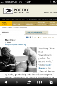 Mary Oliver auf "poetryfoundation.org"