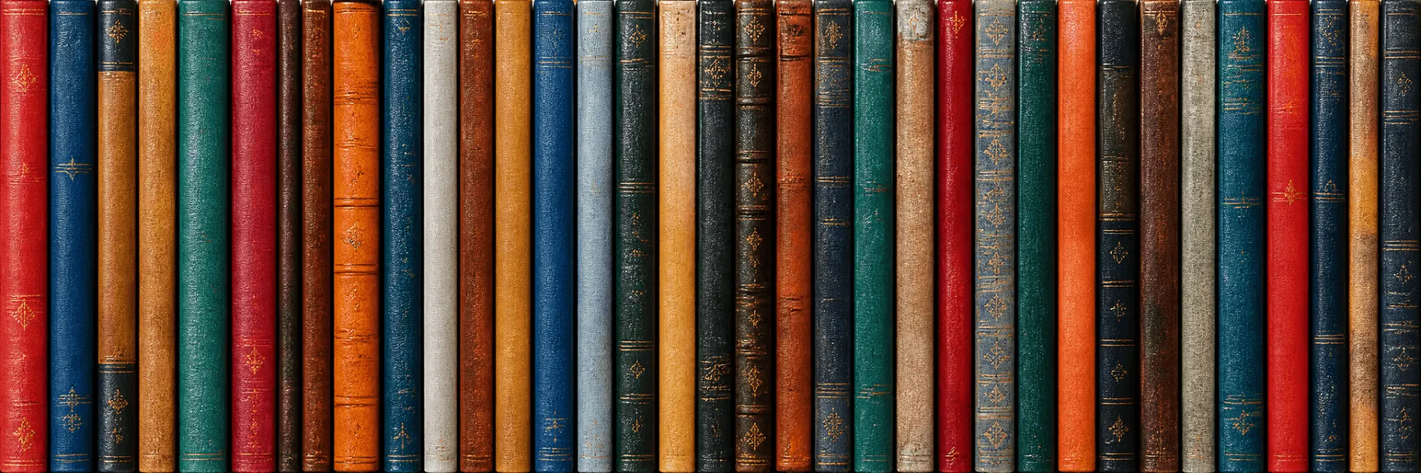Bücherregal mit Buchrücken