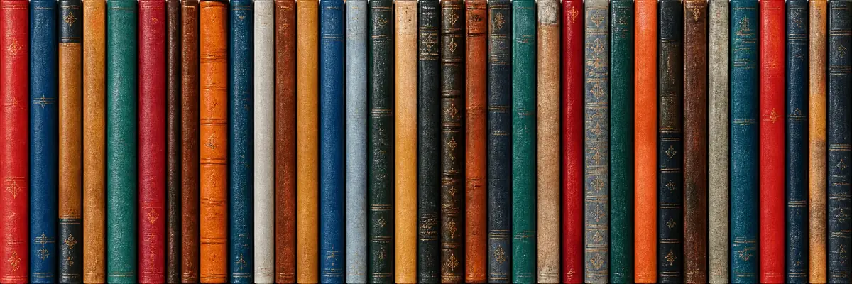 Bücherregal mit Buchrücken